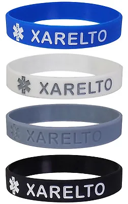 XARELTO Medical Alert ID Silicone Bracelets Adult Size (4 Pack) • $11.95