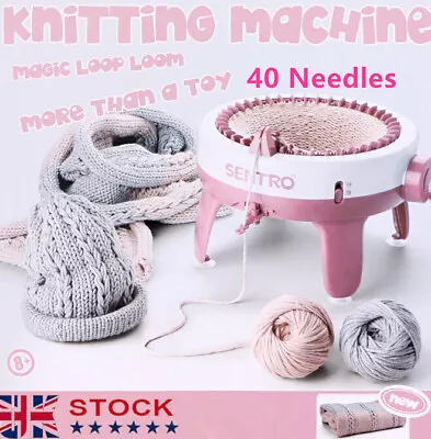 40 Needles Knitting Machine Weaving Loom DIY Round Hand Scarf Hat Kids Toy • £35.87