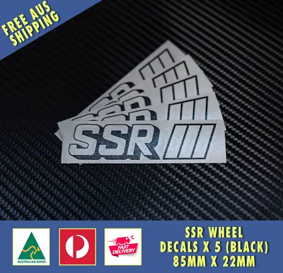 SSR STYLE Japan Wheel Decal - Set Of 5 JDM Car Stickers - Multiple Colours • $9.95