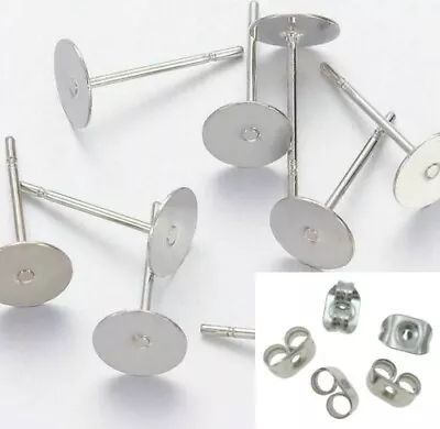 Earring Posts Backs Stainless Steel Pin With Butterfly Backs 100pcs • £2.50