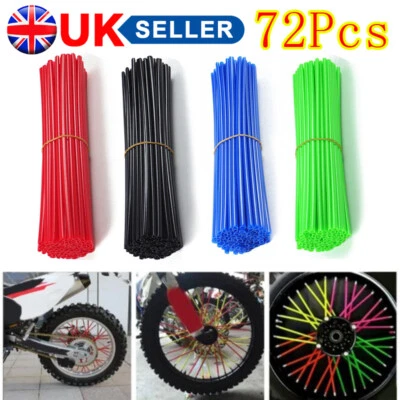 £3.99 • Buy 72pcs Motorcycle Spoke Skins Covers Wraps Bicycle Motorbike Wheel Pipe Guard UK