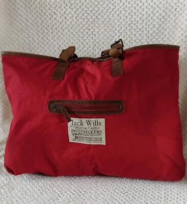 £13.99 • Buy Women's Jack Wills Cotton Shopping Bag Real Leather Trim Tote Bag Shopping Beach