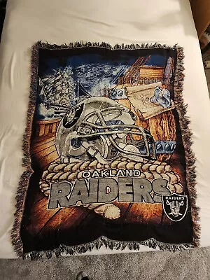 Oakland Raiders Blanket Throw Tapestry 60  X 44” NFL Football Sports • $30