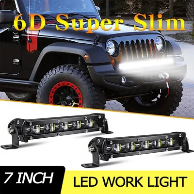 2x 7 Inch Work Lights Spot Flood LED Light Bar Reverse Offroad 4WD Driving Lamp • $21.99