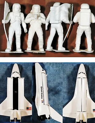 SPACE SHUTTLE NASA TOY --- With 2 Louis Marx 1970 Moon Man  NASA Astronauts! • $40