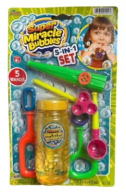 JA-RU Super Miracle Bubbles 5-in-1  Bubbles Set  Age + 4 . FREE SHIPPING - • $9.99