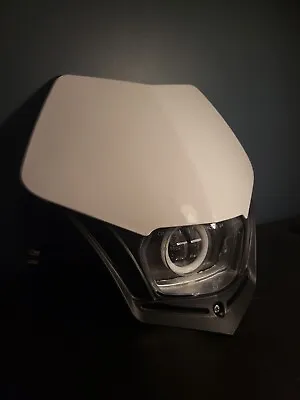 Vface Supermoto Angel Eyes LED Headlight Universal For Motorcycle • $100