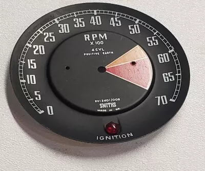 1965-67 MGA Smiths RN2401/00 Tachometer Face Dial With Jewel-Nice Unused-S4 L #3 • $40