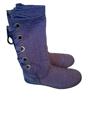 Uggs Heirloom Women’s 7 Lace Up Corset Boots Periwinkle Purple • $19.99