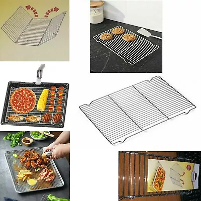 £8.90 • Buy Foldable Chrome Oven Grill Shelf Cooker Pan Rack Tray Grid Wire Mesh Food Stand