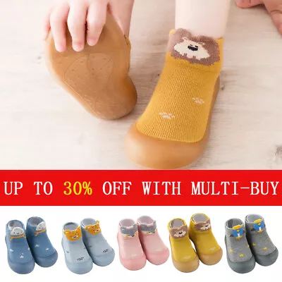 Kids Toddler Anti-slip Slippers Socks Cotton  Thick Shoes  UK • £4.98