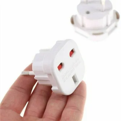 UK To EU Euro Europe European Travel Adaptor Plug 2 Pin Adapter CE -  Approved • £3.99