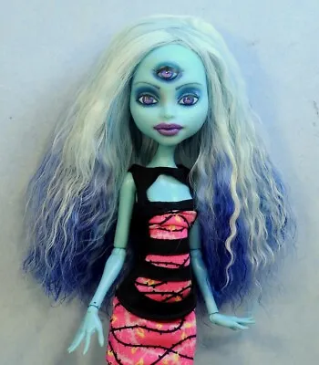 Monster High Doll Wig Size 5 Mohair OOAK Custom Tibetan Lamb Aqua & Blue • $23.99