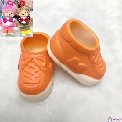 XA57-C   Monchhichi S Size Doll Shoes Plastic Sneaker Orange  ~ Mimiwoo  • $4.99