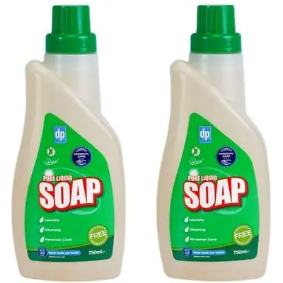 Dri-Pak Liquid Soap Flakes 2 X 750ml Pure Soap With No Added Perfumes Fragrances • £9.99