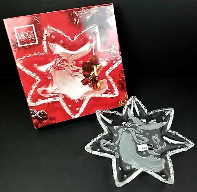 Mikasa Star Serving Platter Angel Music 12.5  Crystal Christmas Clear & Frosted • $17.50