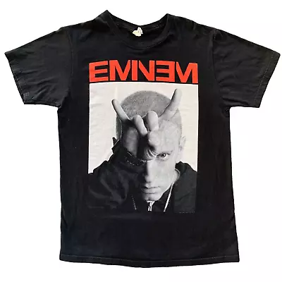 2014 Eminem Monster Tour Devil Horns Rap Hip Hop Black T-Shirt Size Large • $12.97