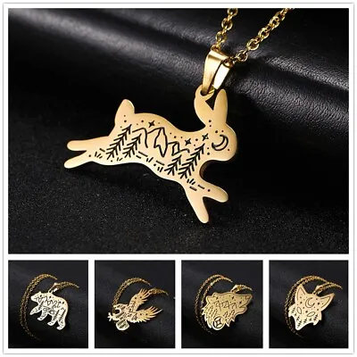 Animal Pendant Rabbit Bear Eagle Dog Fox Wolf Scenery Moon Sun Tree Necklace • $6.99