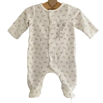 Mothercare Baby Boy Girl Velour Sleepsuit Stars & Dreams Babygrow All In One • $8.78