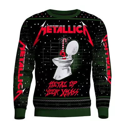 Metallica Metal Up Your Xmass 2023 Black Knitted Sweatshirt NEW OFFICIAL • $72.29