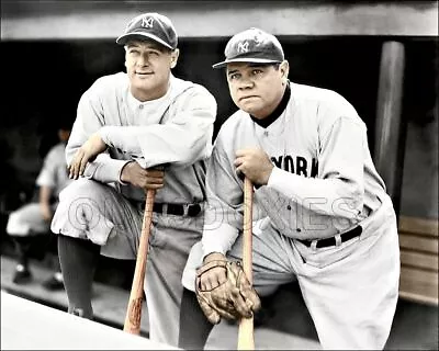 Babe Ruth Lou Gehrig Photo 8X10 - New York Yankees COLORIZED • $7.95