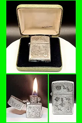 Stunning Vintage 800 Silver 6 Sided Hand Tooled Lighter W/ Zippo Insert 2517191 • $374.99