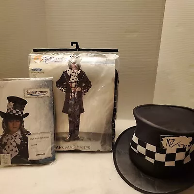 Dark Mad Hatter Costume X-Large 44-46 With Bonus Wig • $55