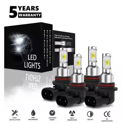 4x 9005 9006 LED Combo Headlight Bulbs Super White High Low Beam Kit 7000K Xenon • $24.99