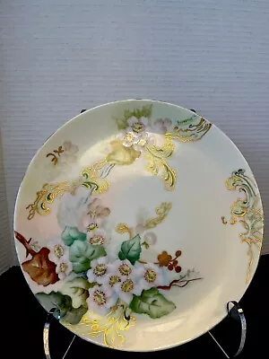 Gorgeous Stafford Hand Painted Wild Yellow Roses Porcelain Cabinet Plate 1957 • £56.47