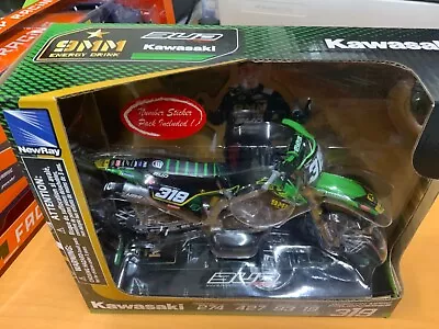 NewRay BUD RACING KAWASAKI KXF 450 1:12 Die-Cast Motocross MX Toy Model Bike • $41.02