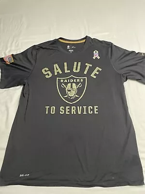 Salute To Service Raiders Shirt Men’s Xl Nike Dri-Fit Black Camo Las Vegas Logo • $18.85