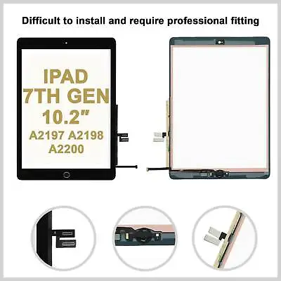 For IPad 7th Gen 2019 10.2  A2197 Touch Screen Glass Digitizer + Home Button • £10