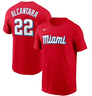 NWT Sandy Alcantara Miami Marlins City Connect Nike Jersey T-Shirt Mens Sz XL • $18