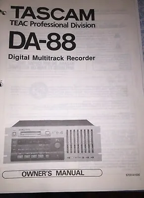 Tascam Da-88 Digital Tape Recorder Manuals (copy) • $30