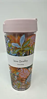 Vera Bradley Rain Forrest Fauna Travel Mug Double Wall Insulated Cup 16 Oz • $16.88