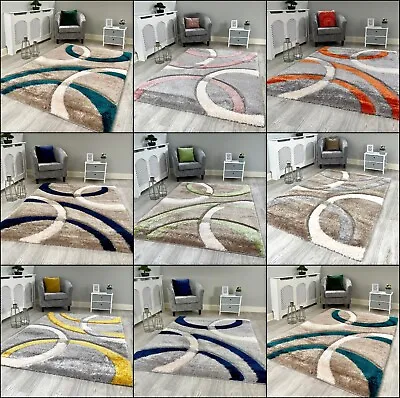 Thick Pile Shaggy Rugs Shiny Silky Super Soft Luxurious 3D Floor Carpets UK • £40.95