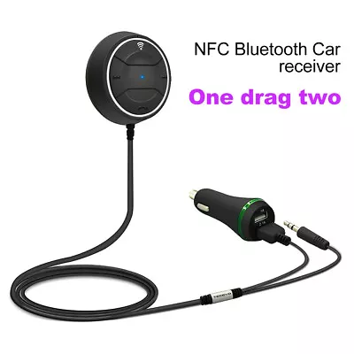 Bluetooth 5.0 Handsfree Car Kit Audio Receiver Bluetooth Music Wireless-NFC-AUX • $29.44