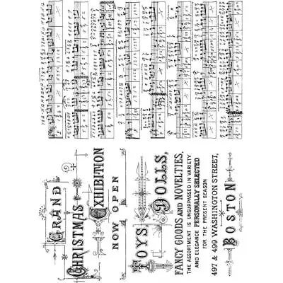 NEW Tim Holtz Stampers Anonymous  MUSIC & ADVERT  Rubber Cling Stamp Set • $18.95