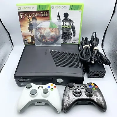 Microsoft Xbox 360 S 1439 Console 250GB MW3 Controller 3 Game Bundle Tested • $149.95