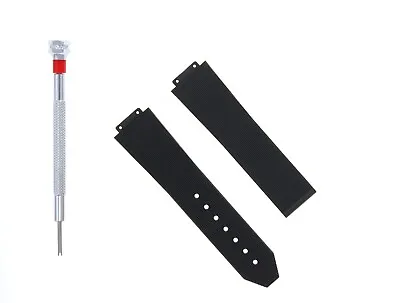 21mm Rubber Watch Band Deployment Clasp For H 38mm Hublot + Screwdriver Black • $34.95