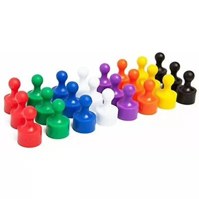 Map Magnets - 24 Assorted Colorful Magnetic Push Pins Pawn Style Fun For Office • $17.67