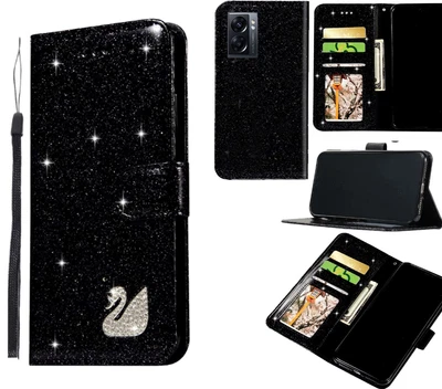 $7.90 • Buy Oppo A57 5g Luxury Glitter Wallet Case Bling Swan Rhinestone