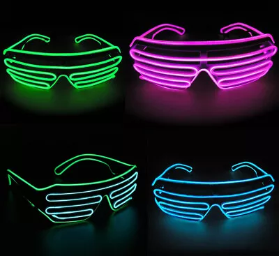 EL Wire Neon LED Light Sunglasses Eyewear Shade Nightclub Halloween Rave Party S • £6.99