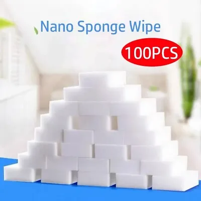 30/50/100PCS Magic Sponge Home Nano Cleaning Sponge Kitchen Bathroom 10x6x2cm • $9.55