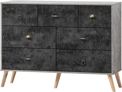 £209.95 • Buy Seconique Nordic Merchant Chest With 7 Drawers - Concrete Effect, Charcoal