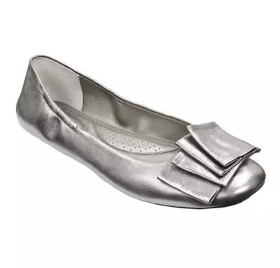 Me Too Lilyana Metallic Leather Women Ballet Flat N5697* Size 6.5 M • $50.56