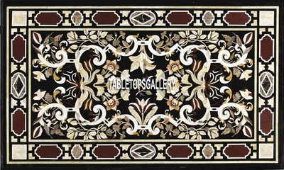 £3489.31 • Buy 6'x3' Marble Exclusive Dining Marquetry Table Top Library Decorated Inlaid H4000
