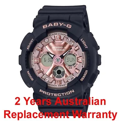 CASIO BABY-G WOMEN WATCH BA-130 ROSE GOLD X BLACK BA-130-1A4 2-YEARS WARRANTY • $169.99