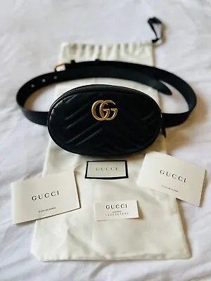 £370 • Buy Black Gucci Belt Bag Marmont Bag With Or With Out Belt