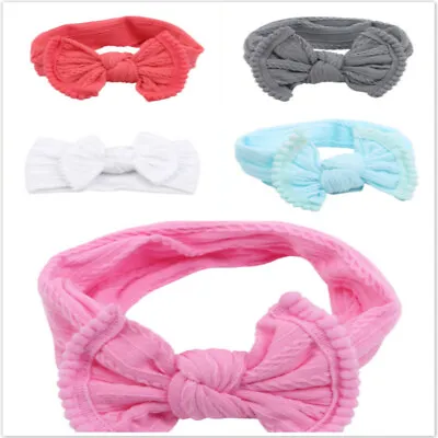 $4.13 • Buy Knit Bows Nylon Headbands Nylon Head Wraps Baby Girls Hair Accessories HOT CS